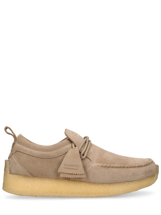 Clarks Originals: Maycliffe suede lace-up shoes - Light Sand - men_0 | Luisa Via Roma