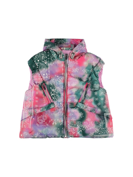 Khrisjoy: Bandana print quilted nylon down vest - Multicolor - kids-girls_0 | Luisa Via Roma