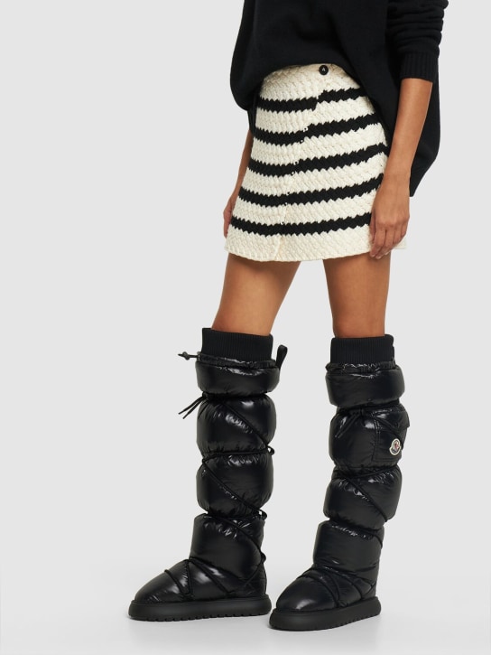 Moncler: Gaia Pocket high nylon snow boots - Black - women_1 | Luisa Via Roma
