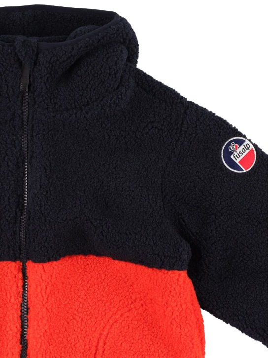 Fusalp: Printed nylon puffer ski jacket - Blue/Red - kids-boys_1 | Luisa Via Roma