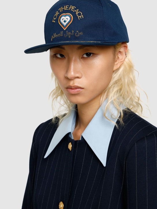 Casablanca: Cappello in cotone con logo - Navy - women_1 | Luisa Via Roma
