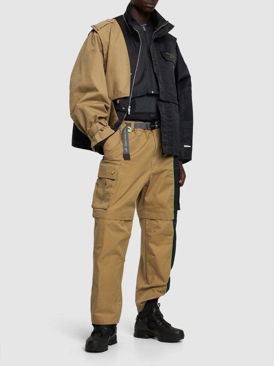 Nike: Feng Chen Wang cotton cargo pants - Khaki/Black - men_0 | Luisa Via Roma
