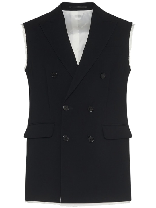 Dsquared2: Double breasted Icon vest - Siyah - men_0 | Luisa Via Roma
