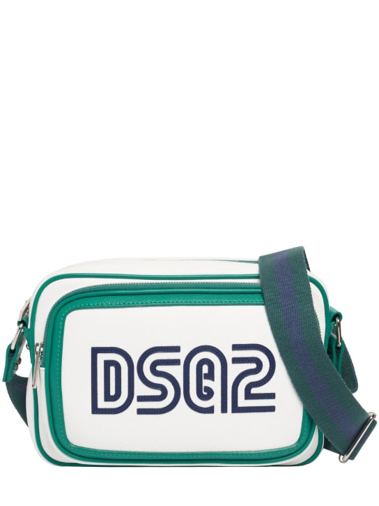 Dsquared2: Spieker logo crossbody bag - White/Green - men_0 | Luisa Via Roma
