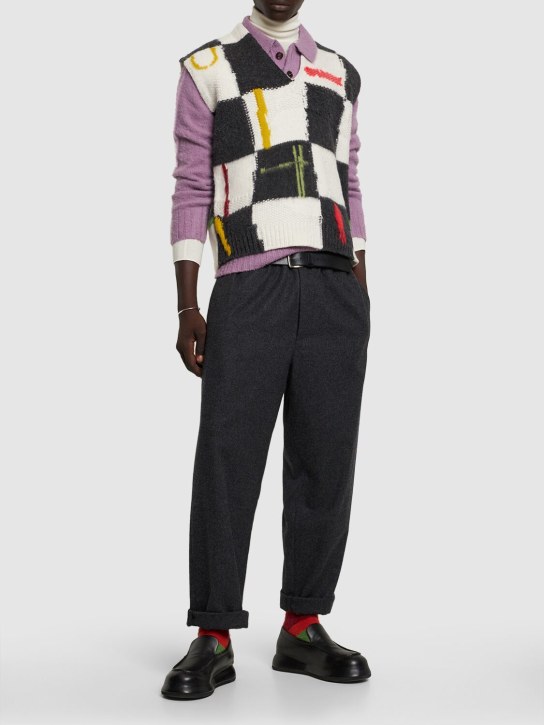 Zegna X The Elder Statesman: Weste aus Woll/Kaschmirmischung mit V-Ausschnitt - Schwarz/Weiß - men_1 | Luisa Via Roma