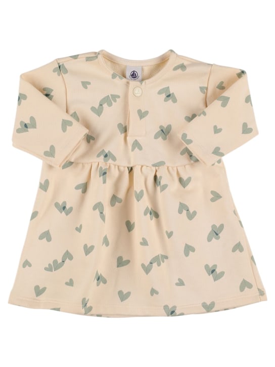 Petit Bateau: Heart print organic cotton dress - Renkli - kids-girls_0 | Luisa Via Roma
