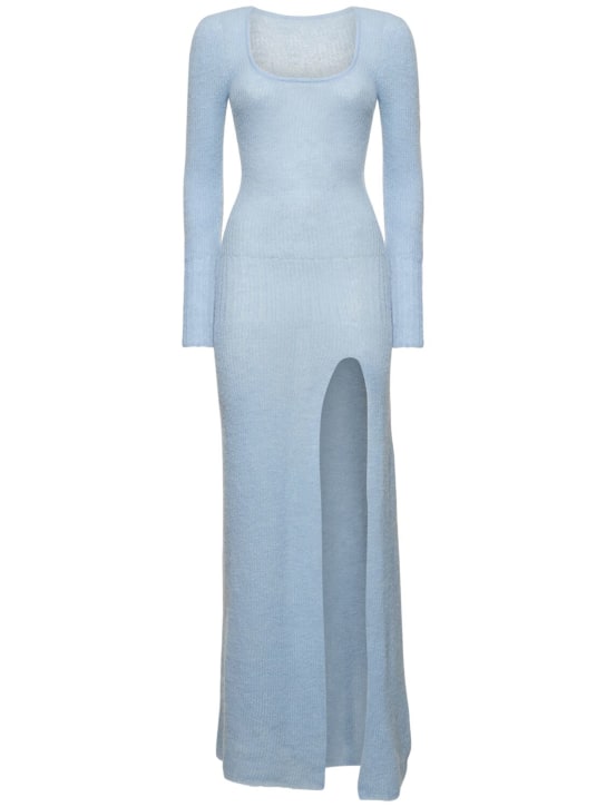 Jacquemus: Langes Kleid aus Alpaka & Mohair „La Robe Dao“ - Hellblau - women_0 | Luisa Via Roma