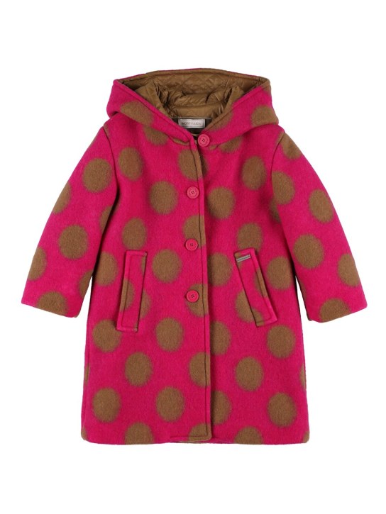 Monnalisa: Wool blend coat - Fuşya/Bej - kids-girls_0 | Luisa Via Roma