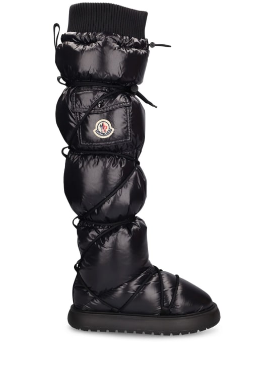 Moncler: Gaia Pocket high nylon snow boots - Black - women_0 | Luisa Via Roma