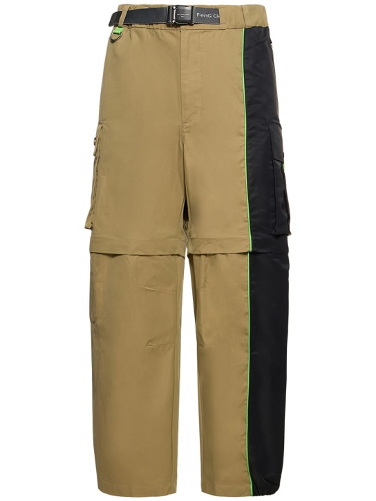 Nike: Feng Chen Wang cotton cargo pants - Khaki/Black - women_0 | Luisa Via Roma