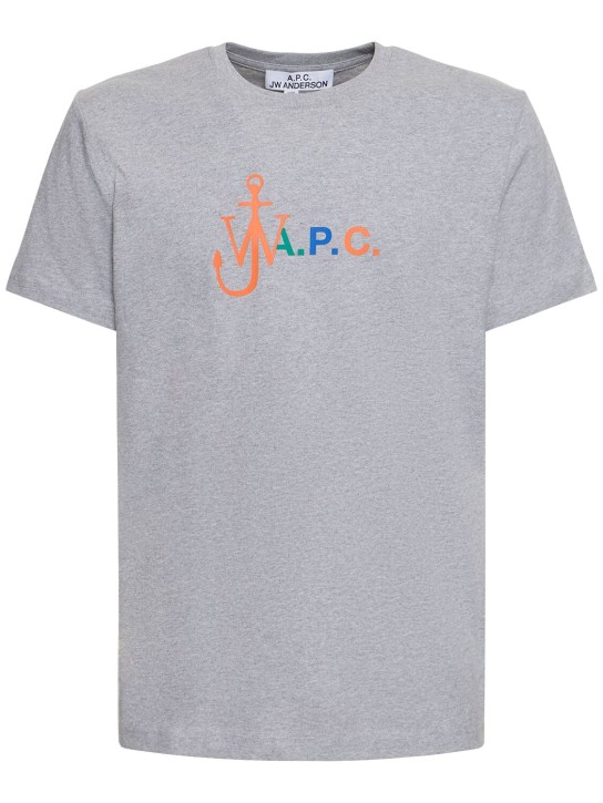 A.P.C.: T-Shirt aus Bio-Baumwolle „A.P.C. x JW Anderson“ - Grau - men_0 | Luisa Via Roma