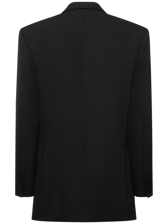 Valentino: Double breasted wool blazer - Black - women_4 | Luisa Via Roma