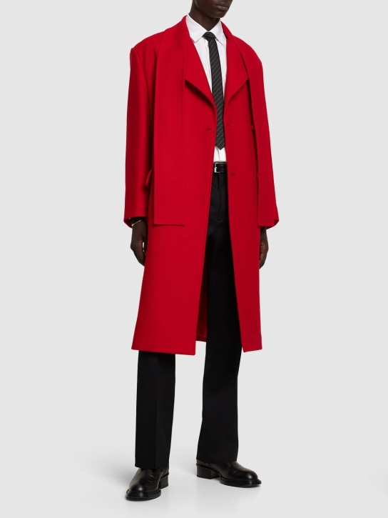 Valentino: Wool blend long coat - men_1 | Luisa Via Roma