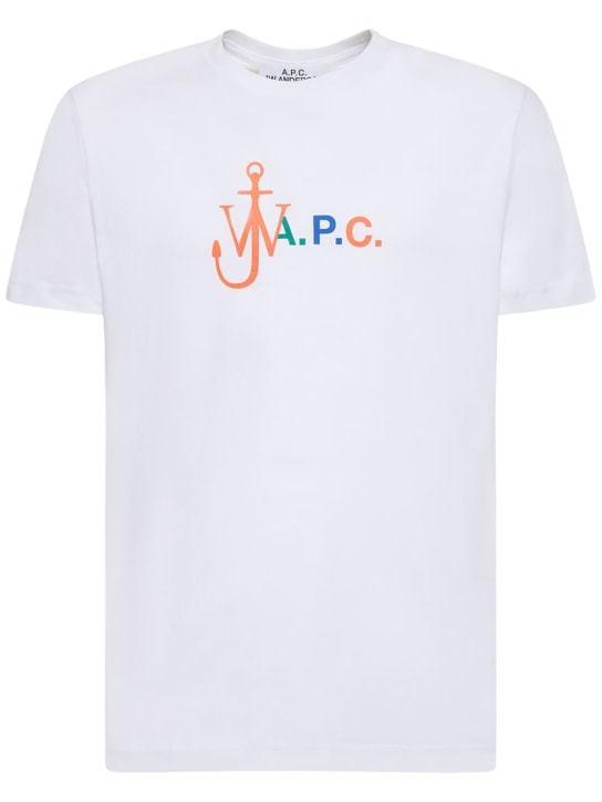 A.P.C.: A.P.C. x JW Anderson コットンTシャツ - ホワイト - men_0 | Luisa Via Roma