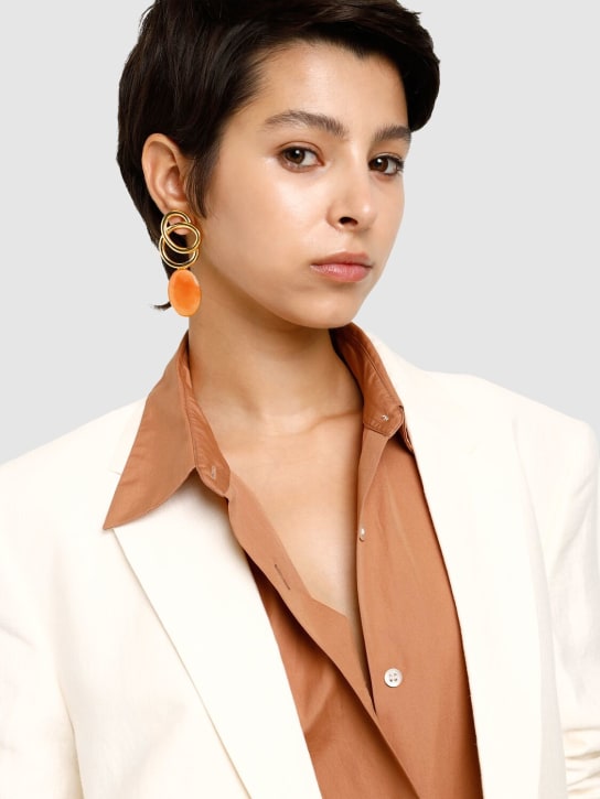 Destree: Sonia Icon stone earrings - Turuncu/Altın - women_1 | Luisa Via Roma