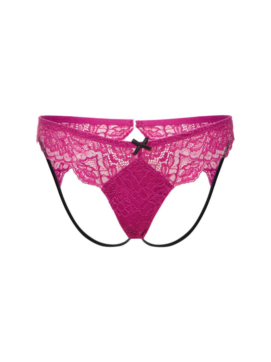 Fleur Du Mal: Slip Roxy in pizzo - Fucsia - women_0 | Luisa Via Roma