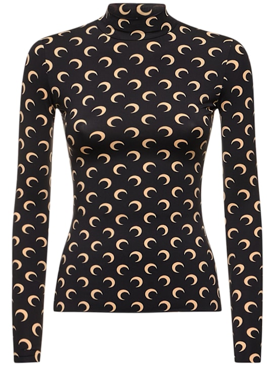 Marine Serre: Moon print second skin top - women_0 | Luisa Via Roma