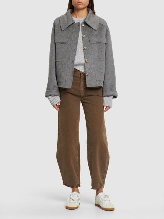 Loulou Studio: Cilla wool & cashmere jacket - Grey - women_1 | Luisa Via Roma
