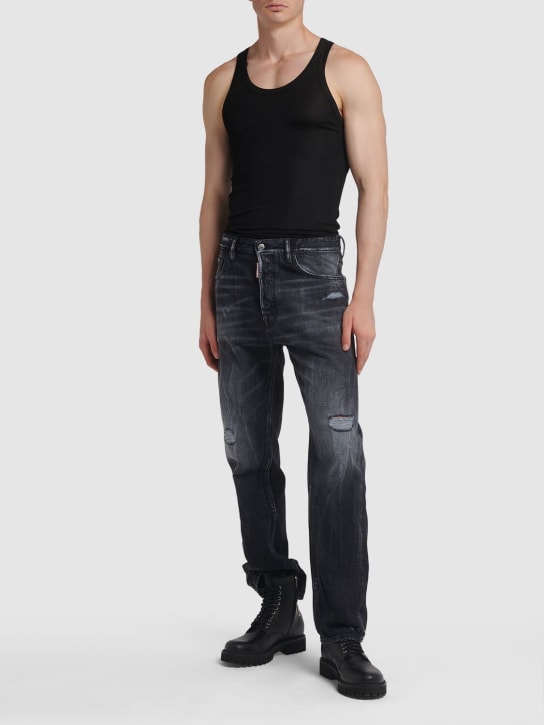 Dsquared2: Jeans 642 fit in denim di cotone - Nero - men_1 | Luisa Via Roma