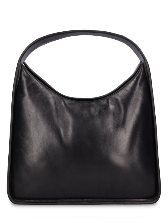 Black Soft Leather Top-Handle Flap Satchel Shoulder Bags