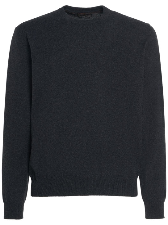 Loro Piana: Classic cashmere crewneck sweater - Siyah - men_0 | Luisa Via Roma