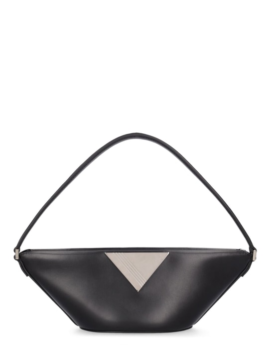 The Attico: Piccola leather shoulder bag - Black - women_0 | Luisa Via Roma