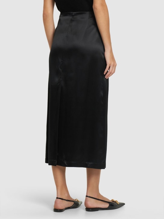 Loulou Studio: Lys silk blend midi skirt - Black - women_2 | Luisa Via Roma