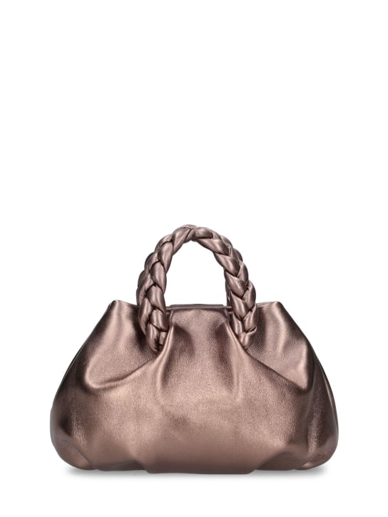 Hereu: Bombon metallic leather top handle bag - Pewter - women_0 | Luisa Via Roma