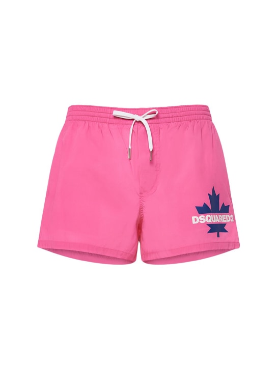 Dsquared2: Logo swim shorts - Pink/Blue - men_0 | Luisa Via Roma