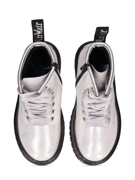 Dr.Martens: 1460 Iridescent leather boots - White - kids-girls_1 | Luisa Via Roma