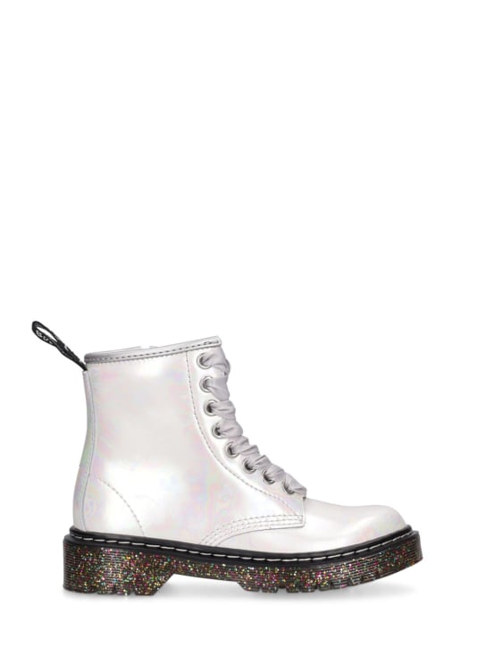 Dr.Martens: 1460 Iridescent leather boots - White - kids-girls_0 | Luisa Via Roma