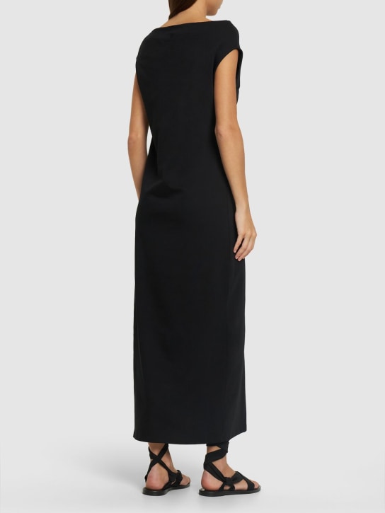 Loulou Studio: Martial cotton midi dress - Black - women_2 | Luisa Via Roma