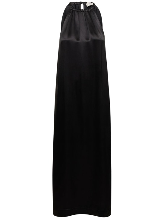 Loulou Studio: Morene silk blend halter neck long dress - Siyah - women_0 | Luisa Via Roma