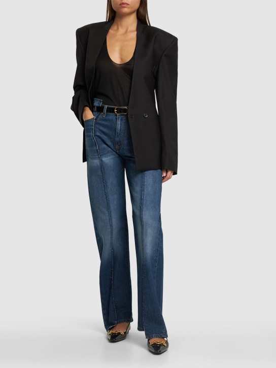 Victoria Beckham: Deconstructed slim cotton jeans - women_1 | Luisa Via Roma