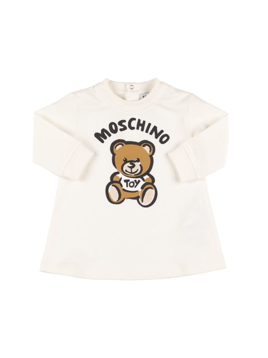 Moschino: 프린트 오가닉 코튼 스웨트 드레스 - kids-girls_0 | Luisa Via Roma