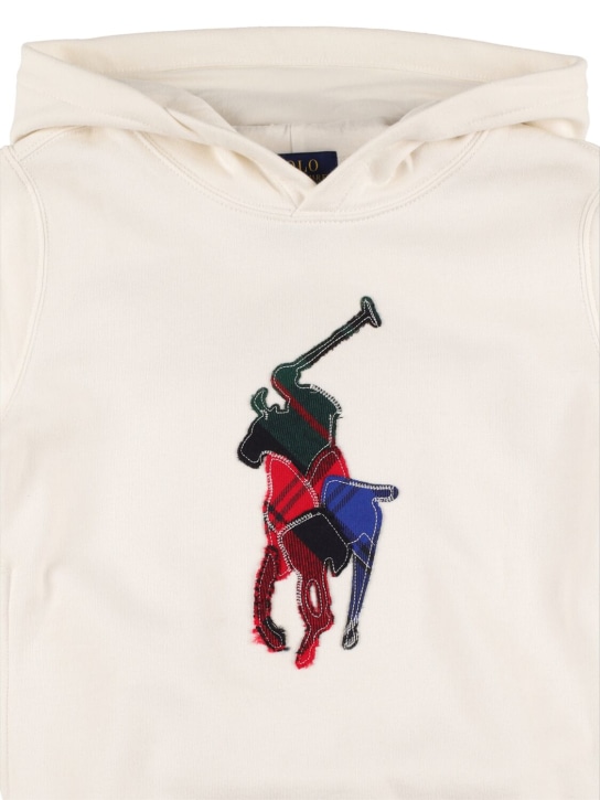 Polo Ralph Lauren: Printed blend cotton hoodie - White - kids-boys_1 | Luisa Via Roma