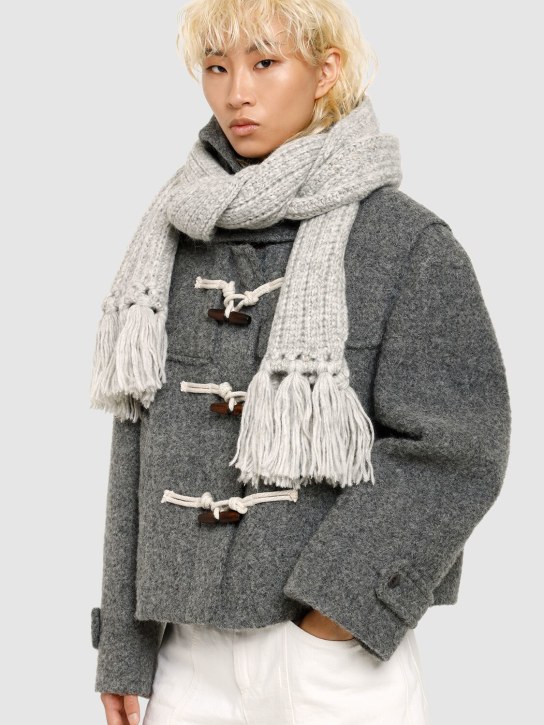 Alanui: Stargaze alpaca scarf - Light Grey - women_1 | Luisa Via Roma