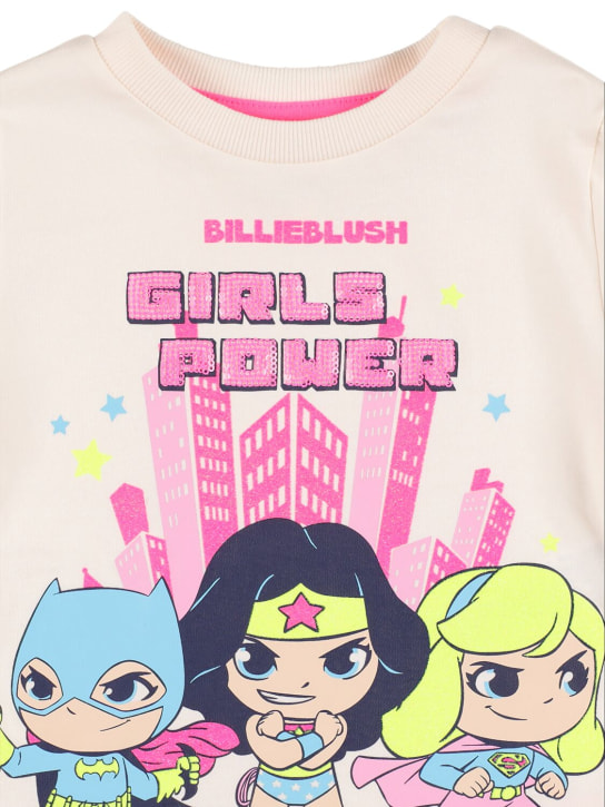 Billieblush: T-shirt in jersey di cotone stampato - Rosa Chiaro - kids-girls_1 | Luisa Via Roma