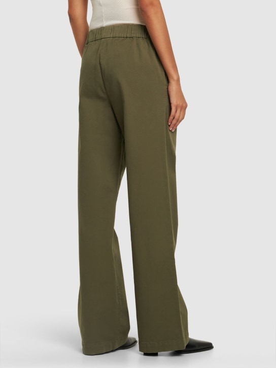 ANINE BING: Koa stretch cotton straight pants - women_2 | Luisa Via Roma