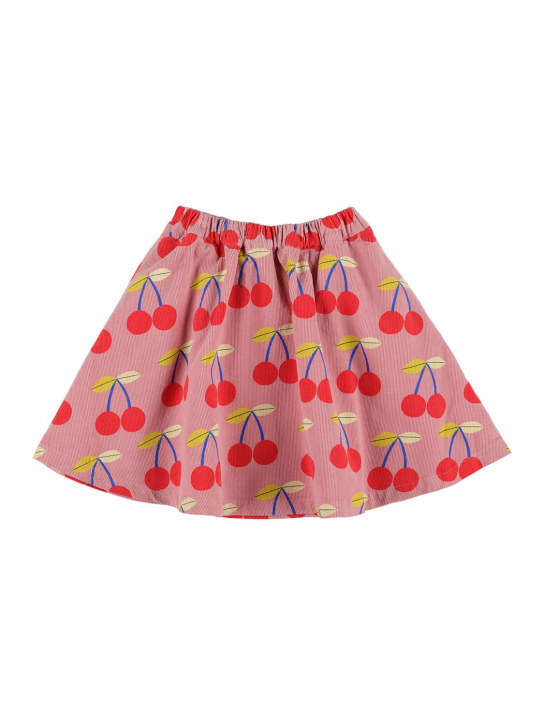 Jellymallow: Cherry print cotton skirt - Pink - kids-girls_0 | Luisa Via Roma