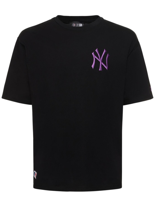 New Era: Camiseta de algodón - Negro/Púrpura - men_0 | Luisa Via Roma