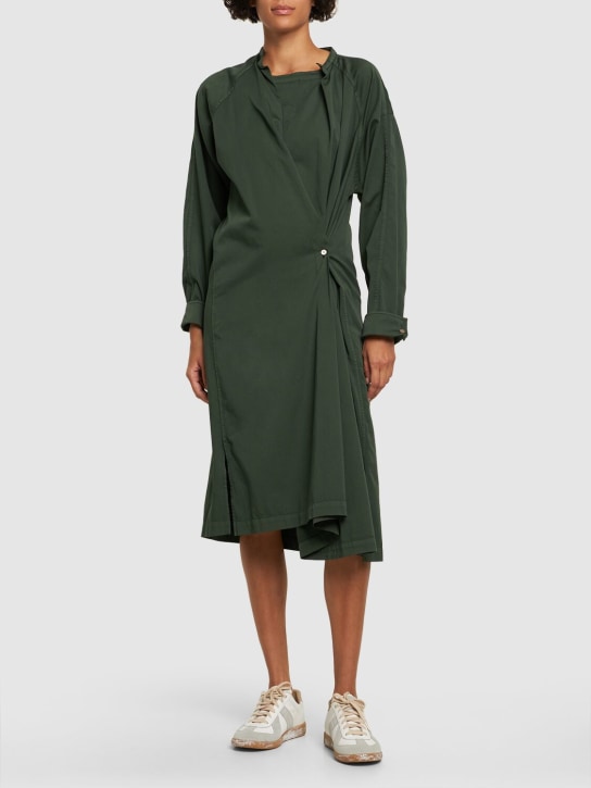 Lemaire: Robe chemise midi en coton - Vert - women_1 | Luisa Via Roma