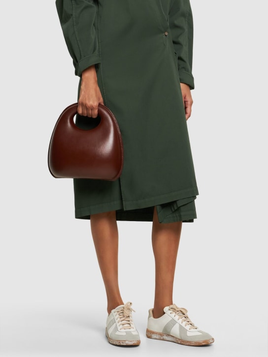 Lemaire: Egg leather top handle bag - Roasted Pecan - women_1 | Luisa Via Roma