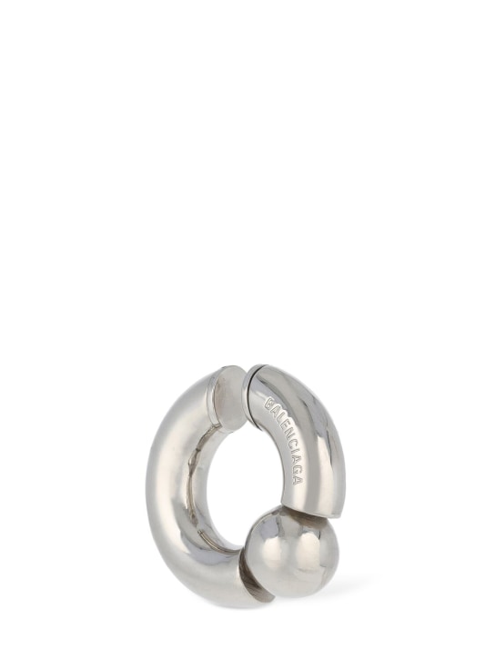 Balenciaga: Mega brass mono ear cuff - Gümüş - women_1 | Luisa Via Roma