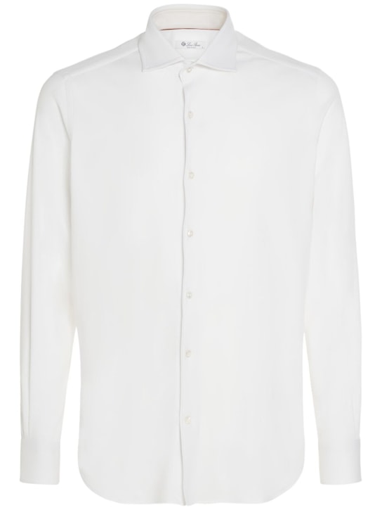 Loro Piana: Hemd aus Baumwollpopeline „Andre“ - Optisches Weiß - men_0 | Luisa Via Roma