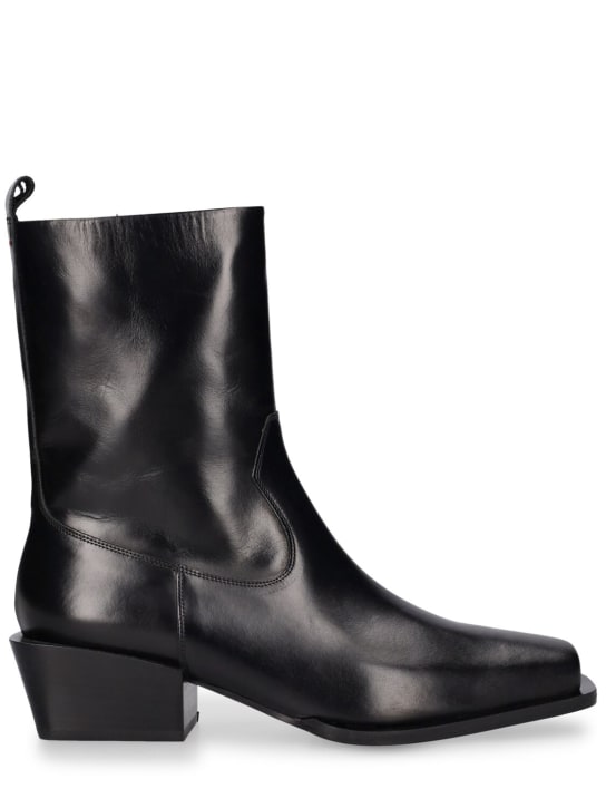 Aeyde: 40mm Bill leather ankle boots - Black - women_0 | Luisa Via Roma