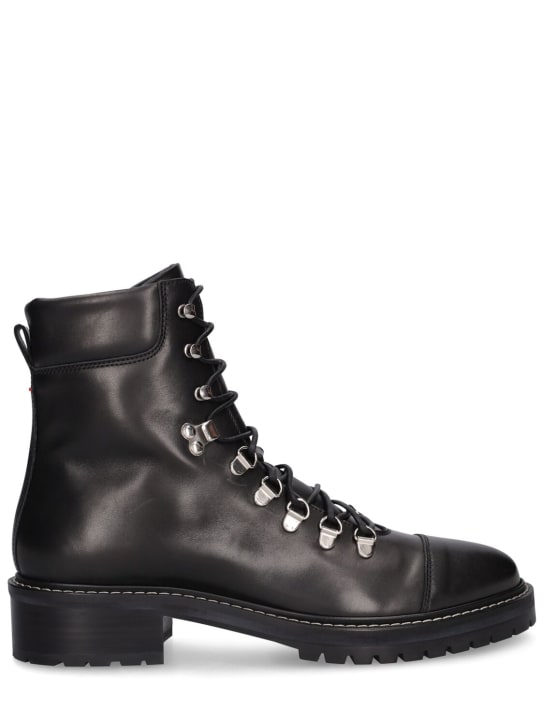 Aeyde: 45mm Fiona leather hiking boots - Black - women_0 | Luisa Via Roma
