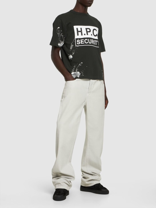 Heron Preston: H.P.C. print cotton jersey t-shirt - Siyah - men_1 | Luisa Via Roma