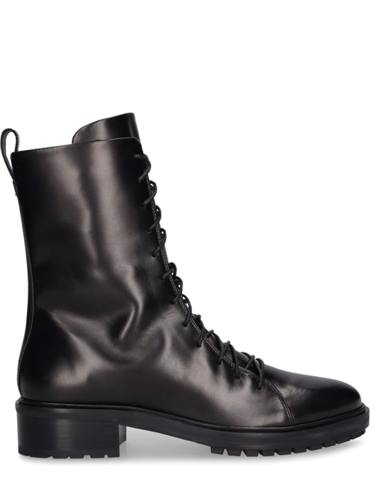 Aeyde: 30mm Isa leather ankle boots - Black - women_0 | Luisa Via Roma