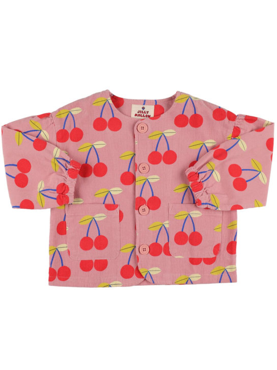 Jellymallow: Cherry print cotton corduroy jacket - kids-girls_0 | Luisa Via Roma